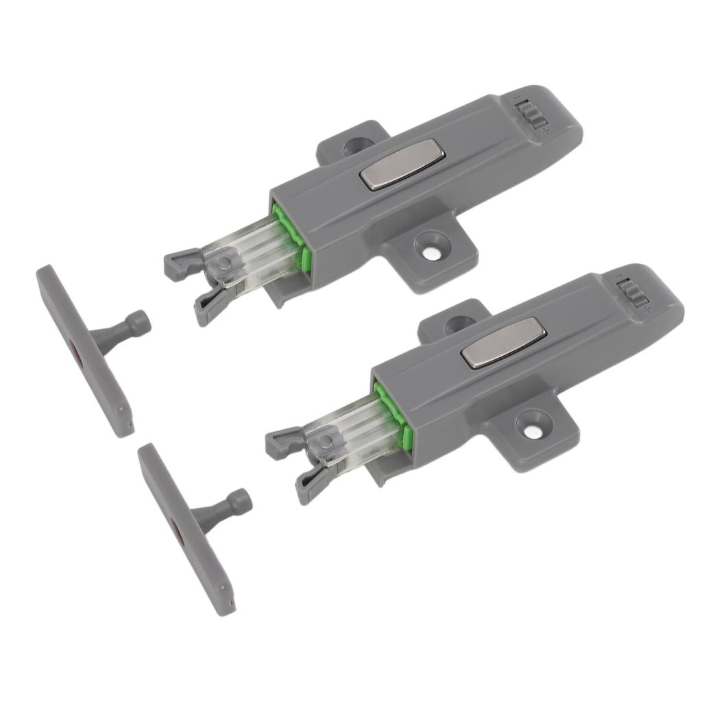 2 Set Cabinet Door Push Latch ABS Rebound Self Locking Device Collision Resistant Cushioning
