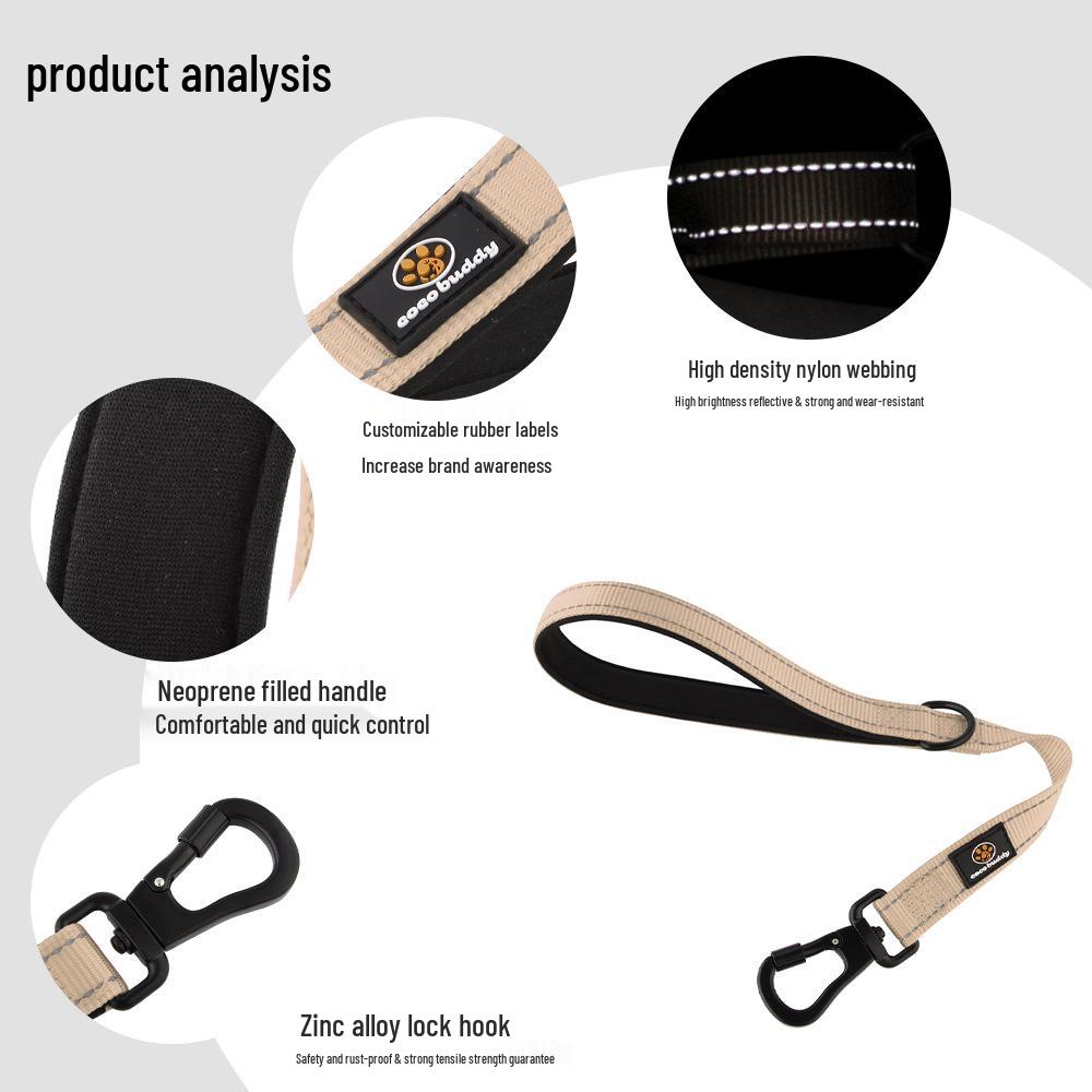 Non-Choking Nylon Dog Training Leash for Medium & Large Dogs