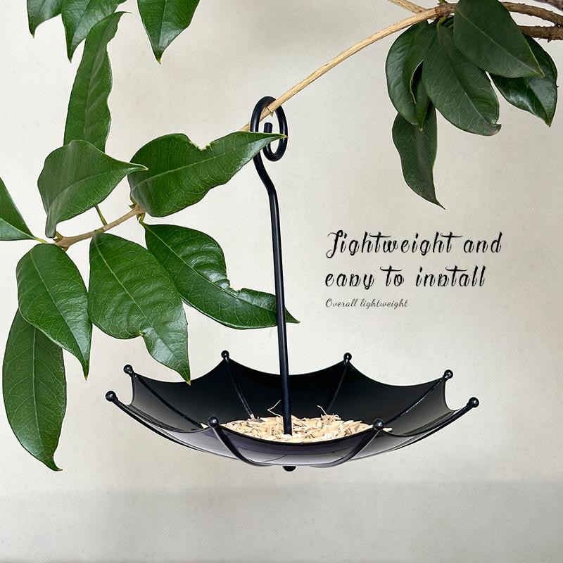Iron Hanging Bird Feeder Durable Large Tray for Outdoor Garden Birds