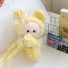 Cute Plush Animal Keychain Bag With Cotton Lining For Casual Outings