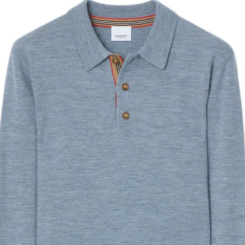 Burberry Sweaters Men's Medium Blue Polo Collar Moderate 81117791