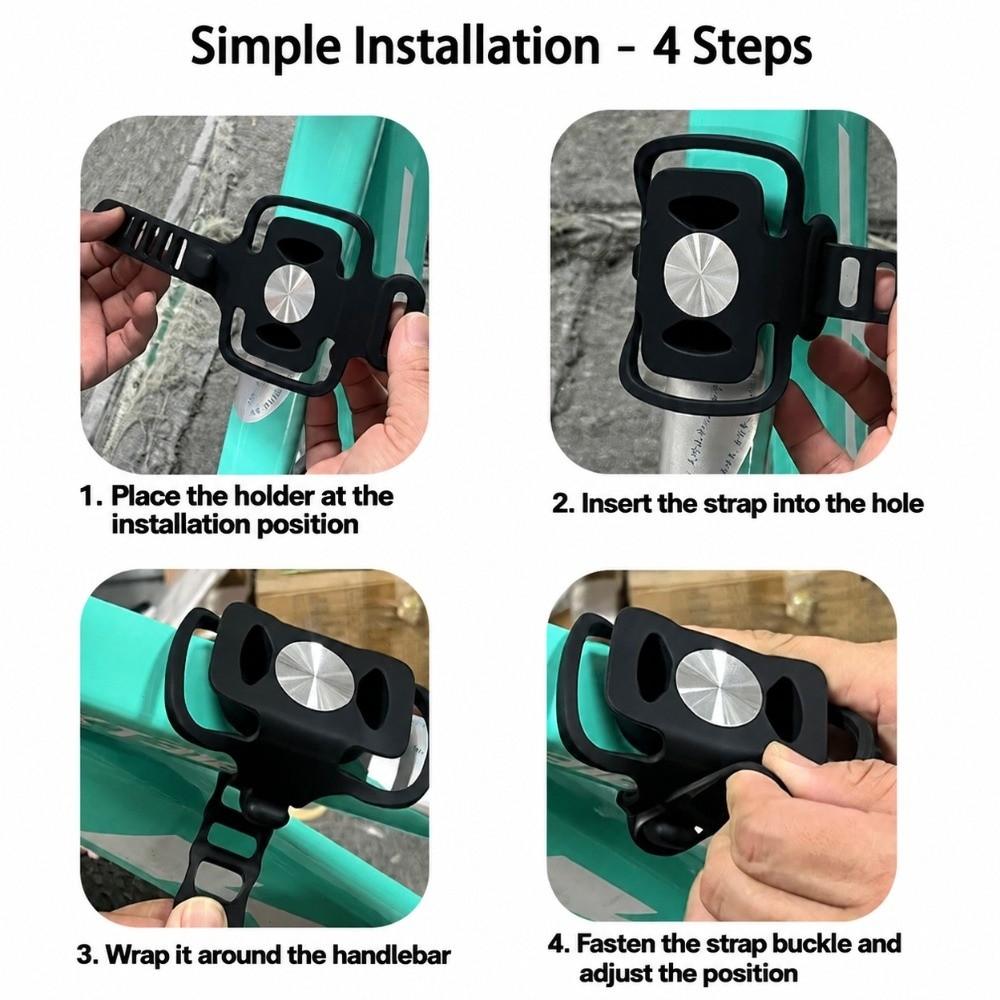 Elastic Strap Bike Phone Holder Silicone Handlebar Phone Mount Road Bike Cycling