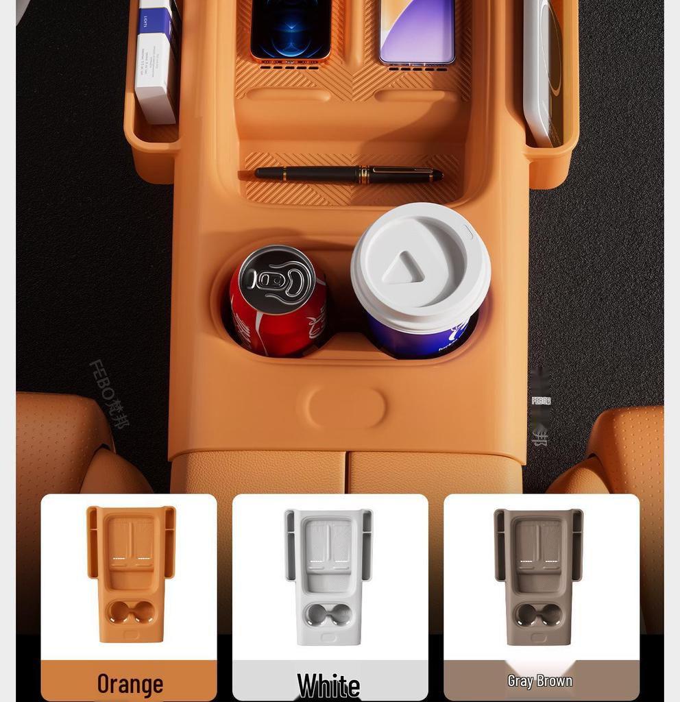 Li Auto i6 Center Console Cup Holder Silicone Storage Mat - Fits 25 Models, Multifunctional Car Accessory