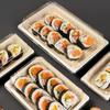 Disposable Sushi Box Home Takeaway Packaging Box Environmentally Friendly And Biodegradable Rectangular Sushi Plate Meal Box