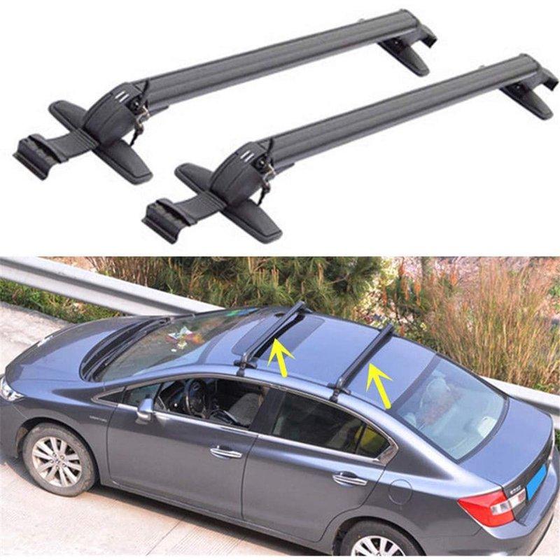 2Pcs Car Top Luggage Rack Car Roof Lockable Luggage Cross Bars Carrier 1m Aluminum Roof Racks Universal Use for 4 or 5 Door Cars