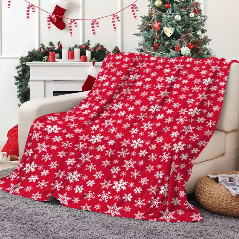 Christmas Printed Blanket Soft and Comfortable Skin Friendly Sofa Cover Blanket Christmas Decoration Suitable for All Seasons