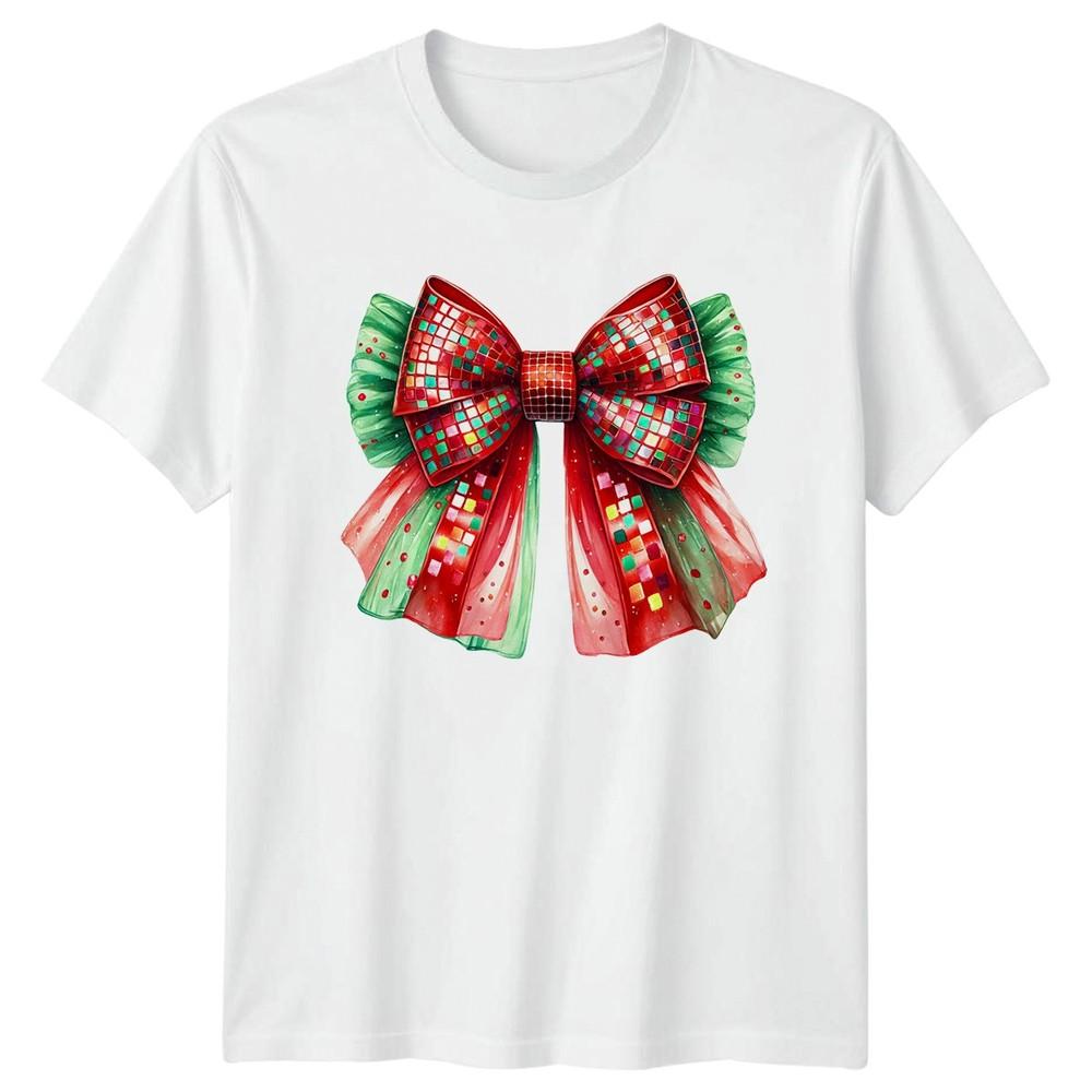 Festive Christmas Bow Holidays Unisexs TShirt Unisexs Tee Graphic Unisex Top S