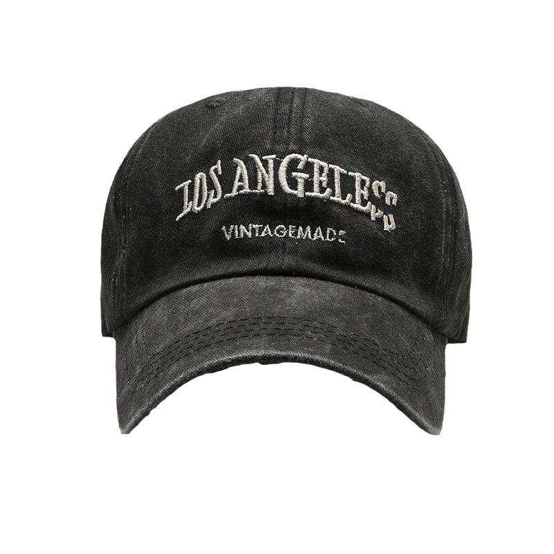 Vintage Washed Wide Brim Baseball Cap - Unisex American Style with Trendy Embroidery