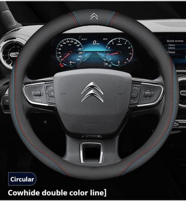Capa de Couro para Volante de Carro C1 C2 C3 C4 C5 C6 ELYSEE VTS Xsara C-Crosser Berlingo Jumpy AIRCROSS C3-XR Acessórios