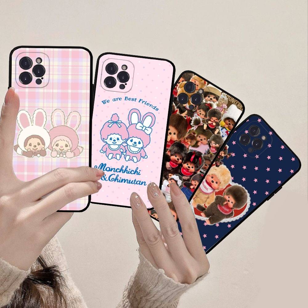 Cute M-Monchhichi Phone Case For IPhone 16 15 14 13 12 11 17 Pro Max Simplicity Back TPU Soft Case