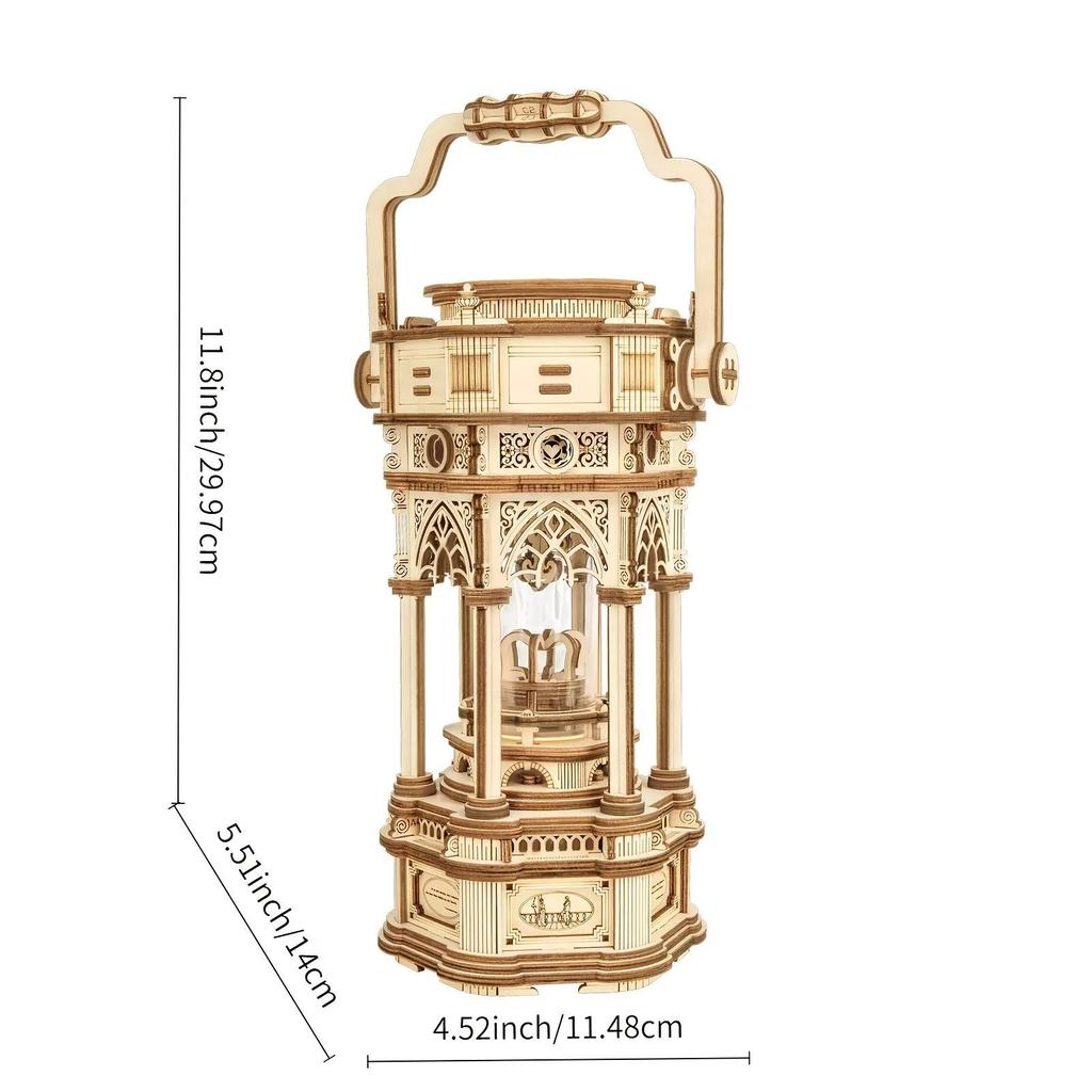 ROBOTIME AMK61 Gear Driven Victorian Lantern 3D Wooden Model Building Kit