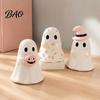 Whimsical Holiday Home Accents Halloween Ghost Figurine, Resin Spooky Cute Statue, Funny Creepy Indoor Table Centerpiece Tabletop Ornament for