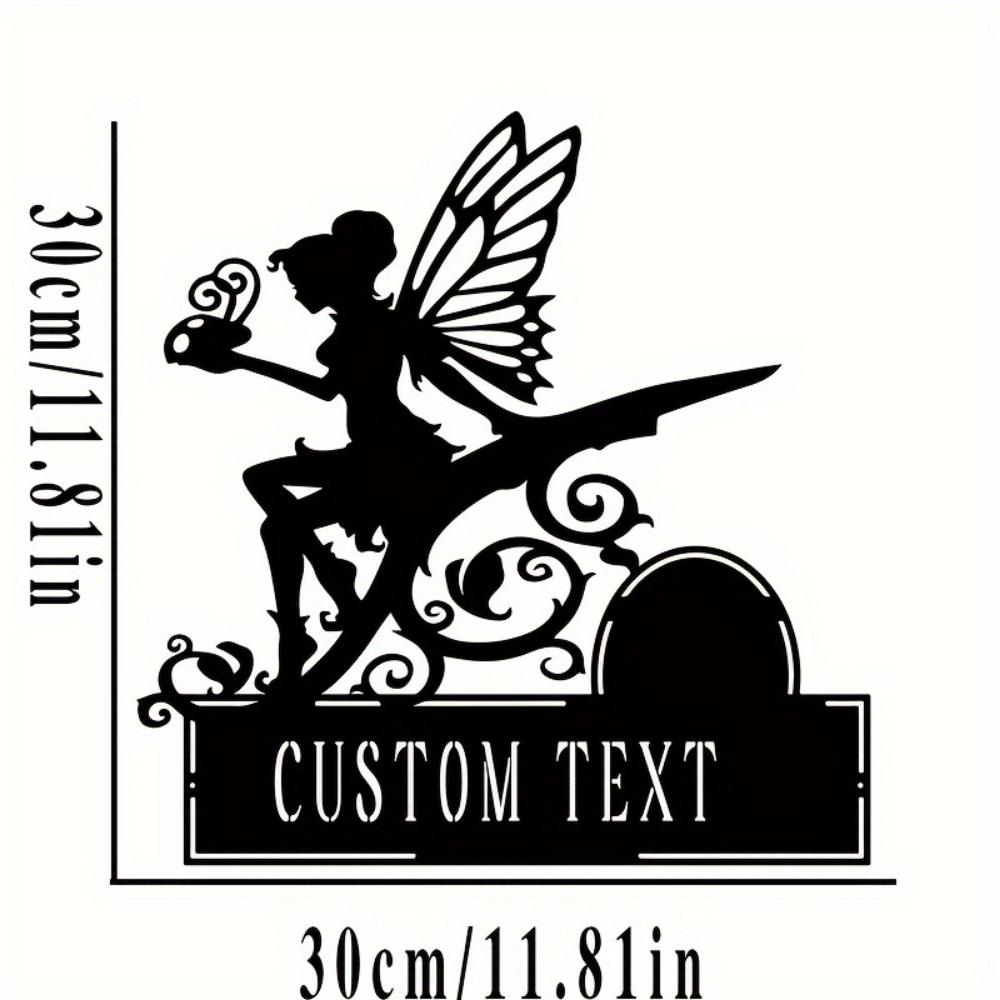 Custom Metal Sign Personalized Surname Text Black Iron Wall Art Durable Outdoor Decor