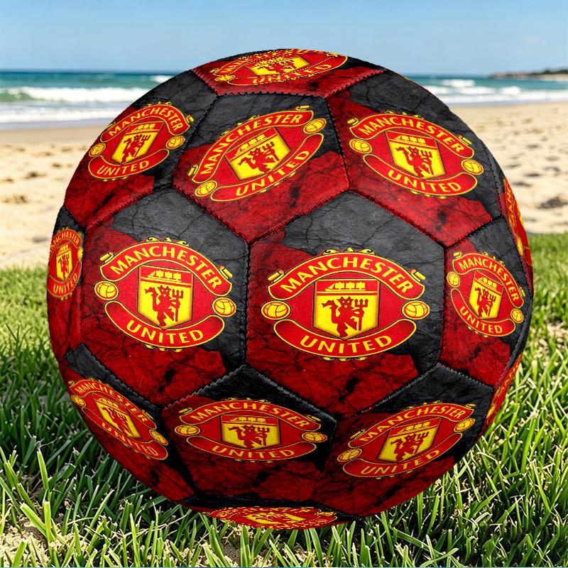 Manchester United F.C Print Size 5 Soccer Ball, PU Wear Resistant Football for Match Training and Daily Practice, Birthday Gift for Soccer Fans