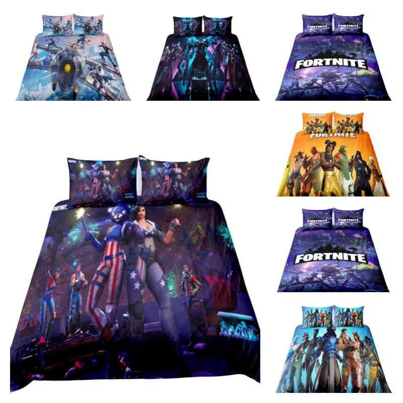 Fortnite Bedding Set 3-piece Bedding Set With Pillowcase And Duvet Cover Polyester Material