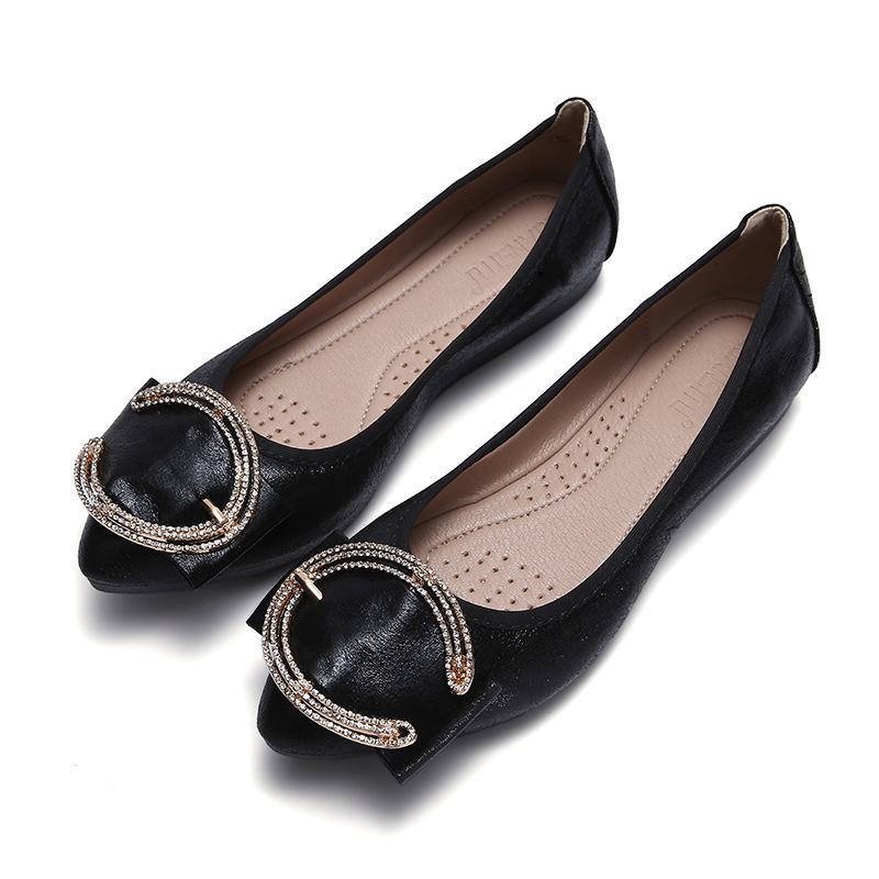 Rhinestone Soft-soled Women's Shoes, Which Can Be Rolled and Easily Carried, Ballet Flat Shoes