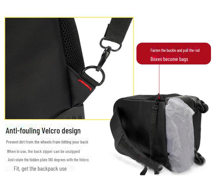 Multifunctional Business Travel Backpack with Detachable Wheels - Large Capacity, Waterproof, and Wear-Resistant.