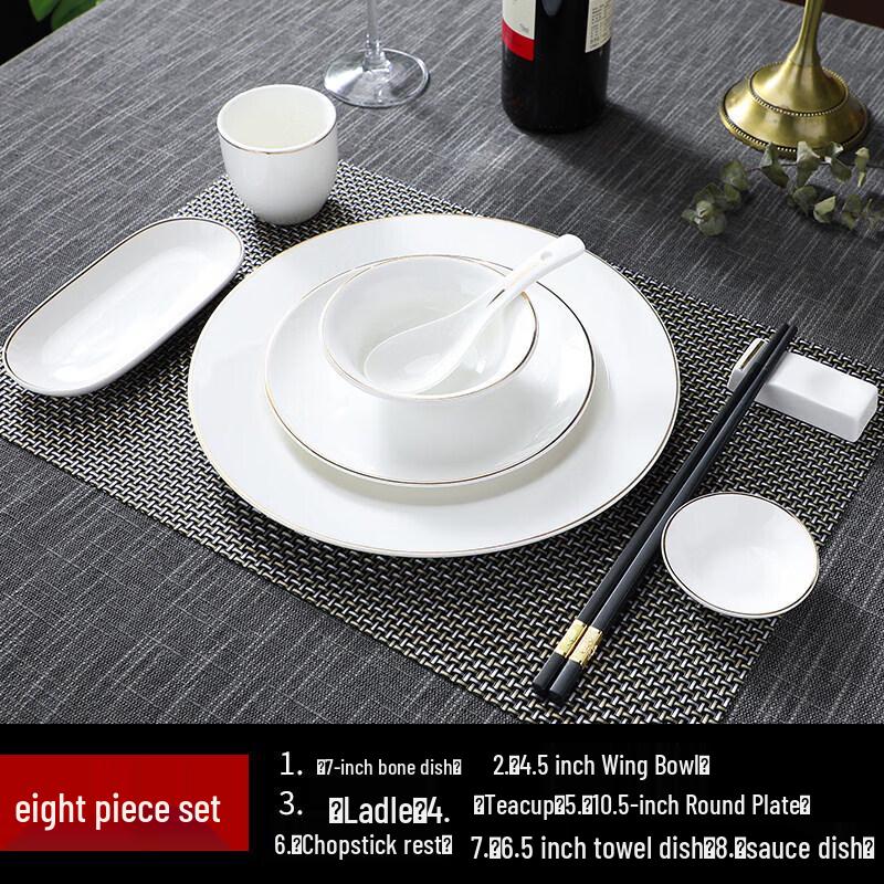 Elegant Gold-Trimmed Ceramic Dinnerware Set