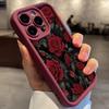 Red Rose Phone Case for Apple iPhone 16/15/14/13/12/11/X - European and American High Bamboo Soft Design