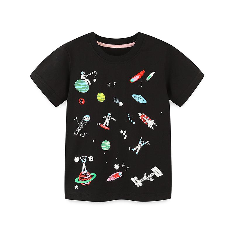 2025 Summer Boys  Cartoon Casual Short-Sleeve Round Neck Top 3Y (100 cm)