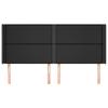 Vidaxl Wingback Headboard, Black, 183X16X118/128 Cm, Faux Leather