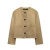 Fashion Style 2024 Autumn New Women's Clothing All-Matching Suede Texture round Neck Long Sleeves Jacket Outwear 6318233