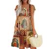 Summer Dresses For Women Loose Square Neck Cap Sleeve Casual Beach Vacation Tshirt Dress Sundresses With Pockets