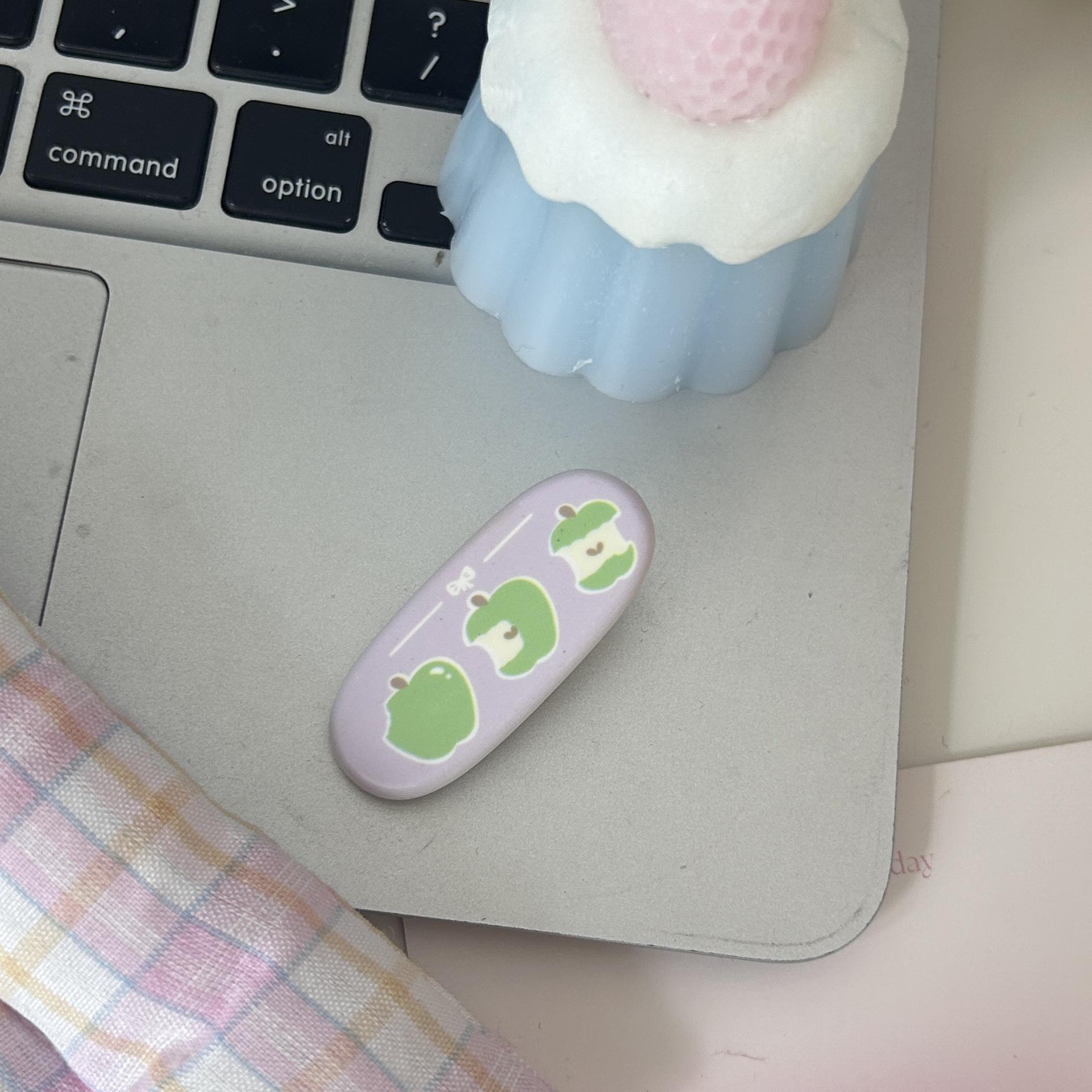 

Фруктовая матовая заколка для волос Арбуз и Клубника - Милый весенне-летний овальный аксессуар для детей