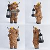 JYL TS/143,Solar Highland Cow Figurine Yak Garden Statue Outdoor Garden Decor Resin Craft