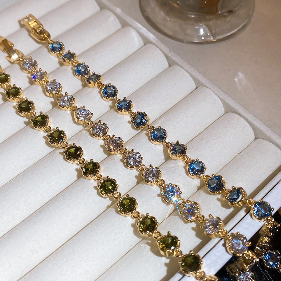 Fashion Geometric Zircon Gold Plated Bracelet For Women Gift Elegant Jewelry