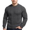 Men's  Texture  Twisted Flower  Process  Round Neck  Thickened  Pullover  Knitted Sweater  Sweater