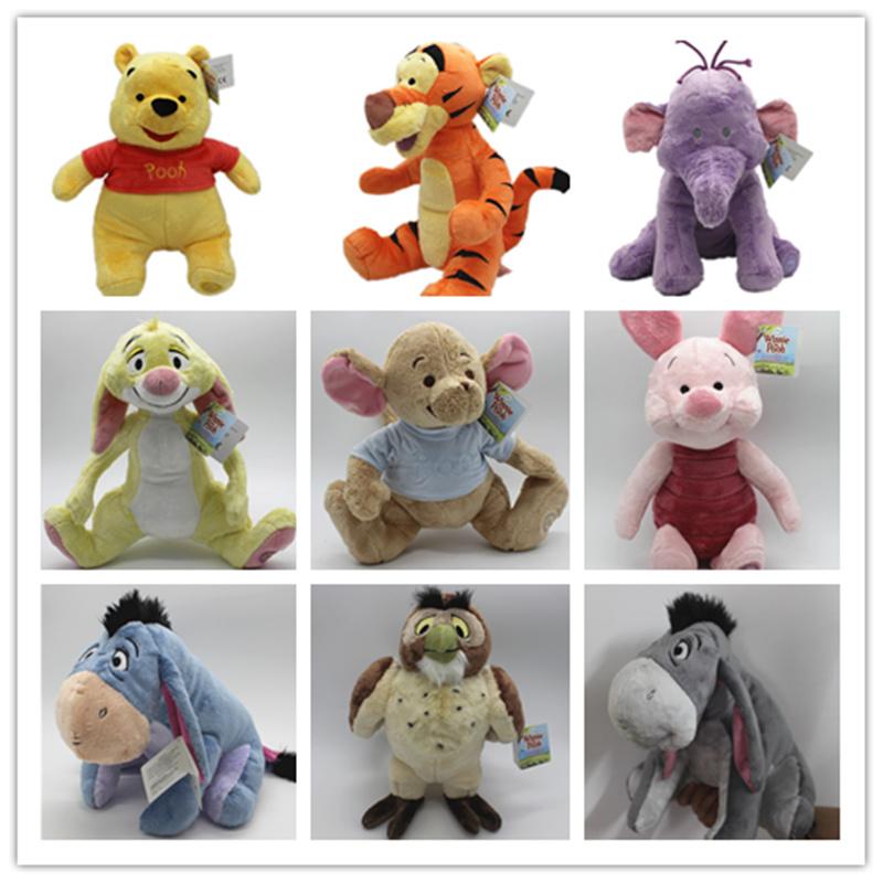 1piece Winnie the Pooh Eeyore Donkey Tigger Piglet Pig Rabbit Heffalump Elephant Owl Plush Toy Cute Stuffed Animals Kids Toys