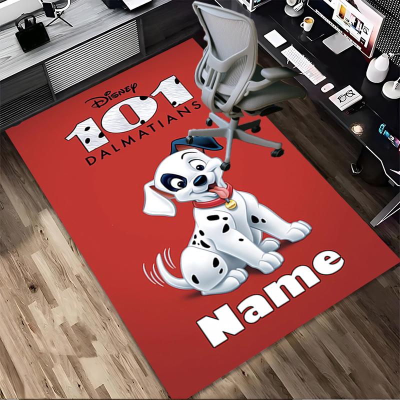 Personalized Name Dalmatian Pile Living Room Non-Slip Area Rug Soft Carpet for Bedroom Kids Playroom Sofa Office Home Decor Doormat