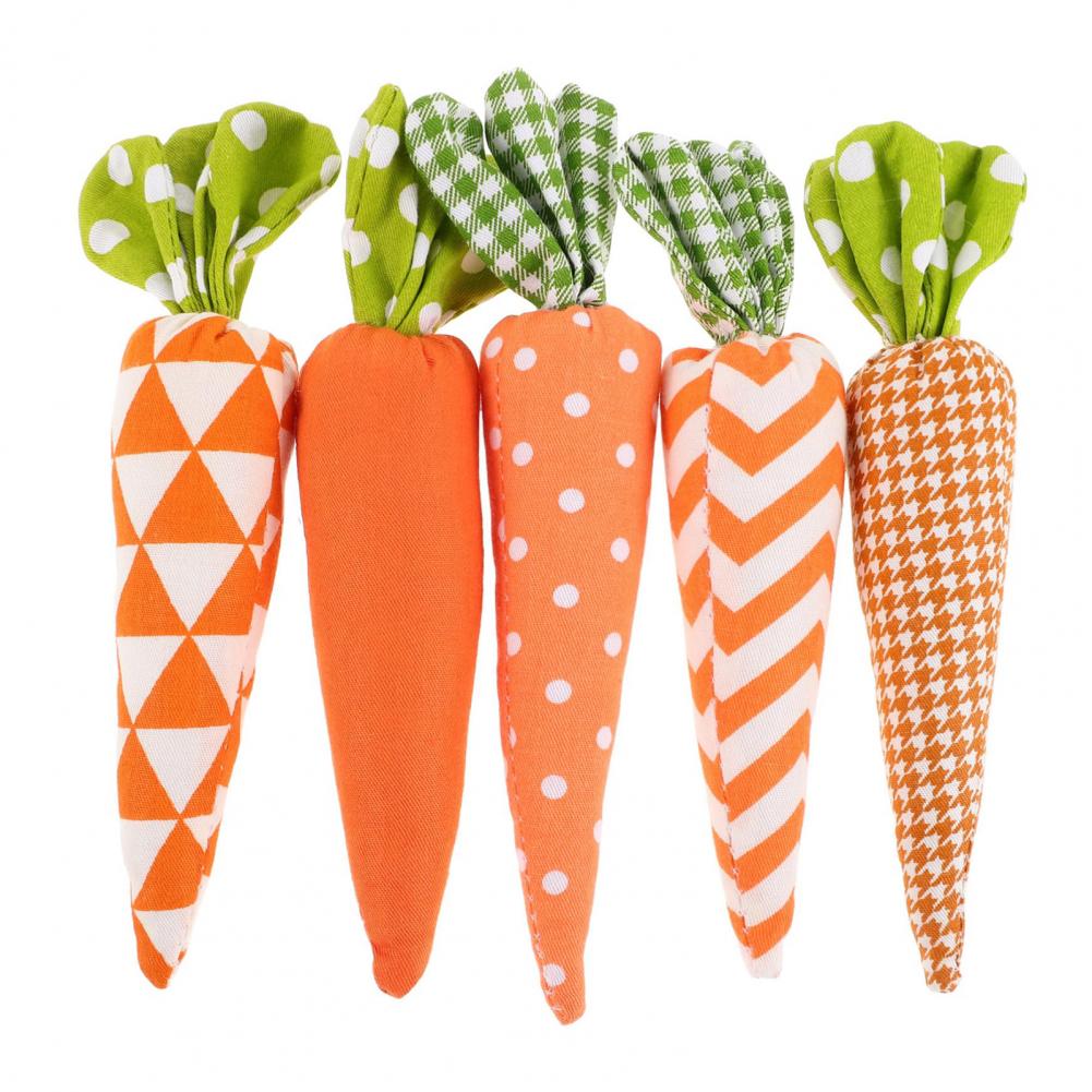 Cloth Carrot Decorations Warm Easter Decor Easter Carrot Ornaments Set for Spring Party Decor Stuffed Fabric for Children