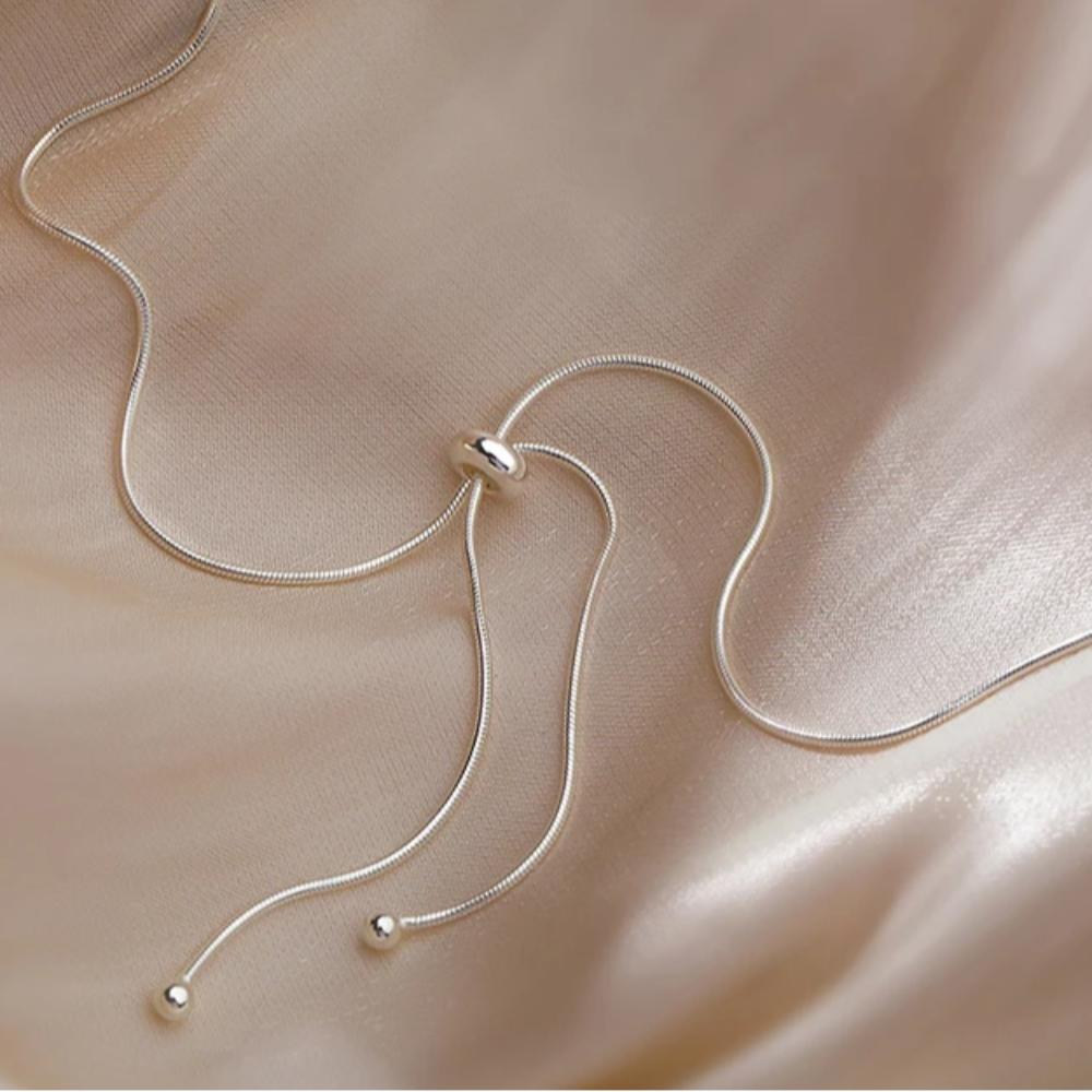 

Solid Color Adjustable Pull-out Necklace Copper Minimalist Necklace Elegant Trend Jewelry