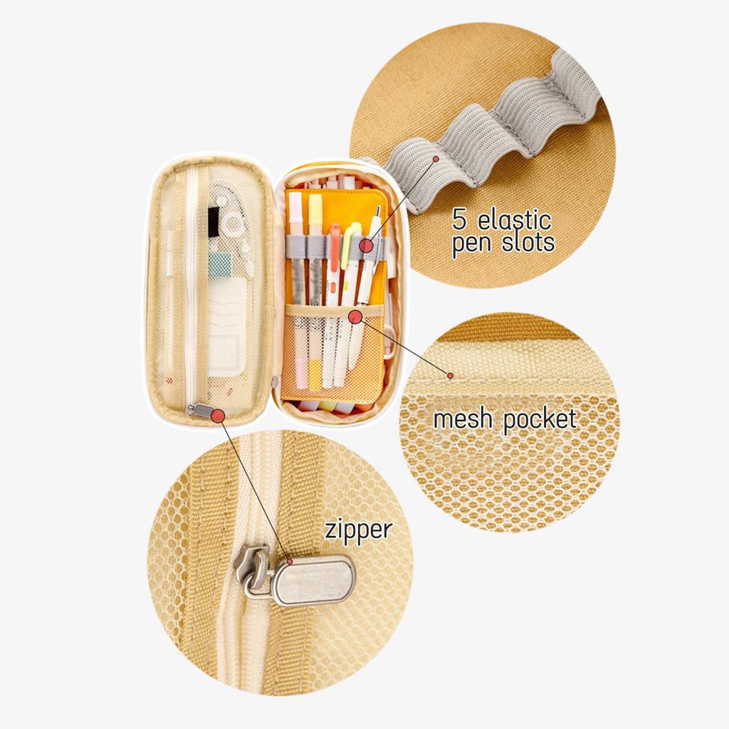 Pencil Case Large Capacity School Pencil Box Stationery Zipper Pocket for Office Home Storage Multilayer Storage Pocket