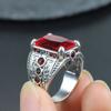 Vintage Ruby Men's Punk Jewelry Fashion Zircon Crystal Ring