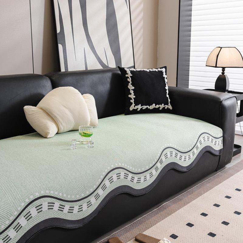 Summer Special-Shaped Ice Silk Sofa Cushion  New Irregular Straight Row Leather Sofa Mat Seat Cushion Non-Slip Cover Cloth Towel