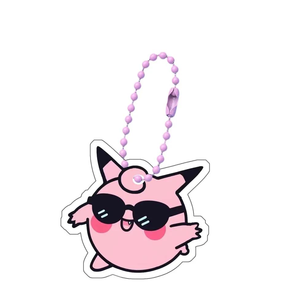 Anime Pokemon Charmander Psyduck Bulbasaur Gengar Squirtle Jigglypuff Mew Snorlax Pikachu Acrylic Keychain Bag Pendant 5cm Gifts