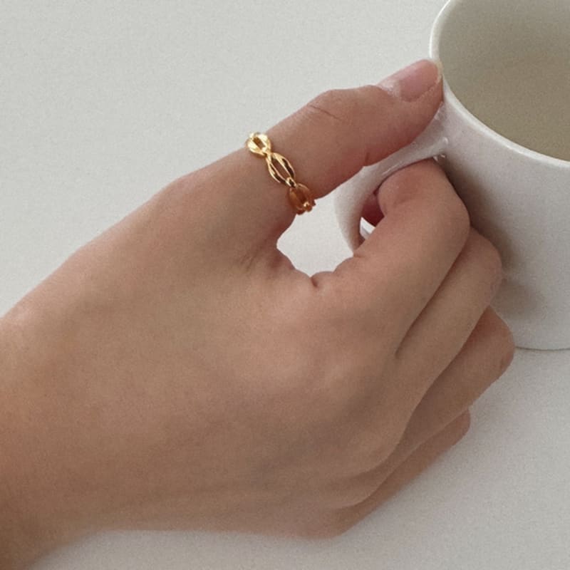 oar Antique Chain Open-ring [18k Gold Plated]