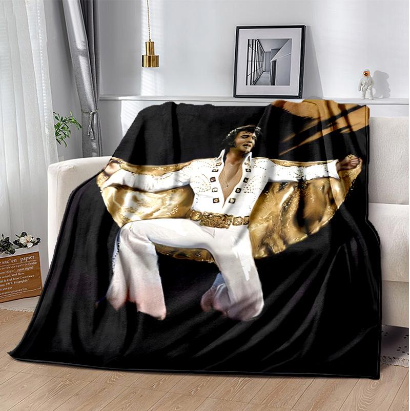 Elvis Flanelldecke Weich Warm Ganzjahresdecke, Design für Camping, Autoreisen, Wandern Sofa, Bett, Büro Perfektes Geschenk für Partys