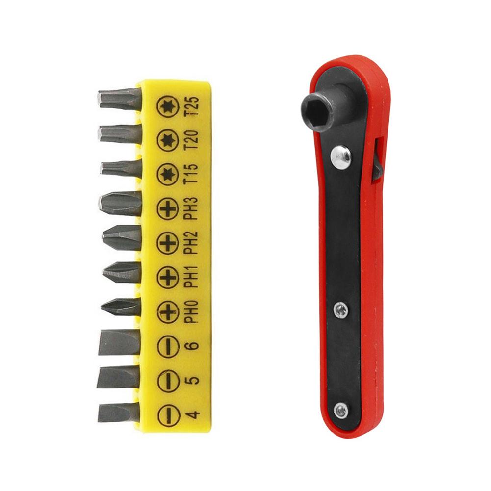 1Set Plastic Ratchet Wrench Small Ratchet Spanner Hexagon Quick Release Wrench 1/4 Hex Shank Screwdriver Bit Repair Tool