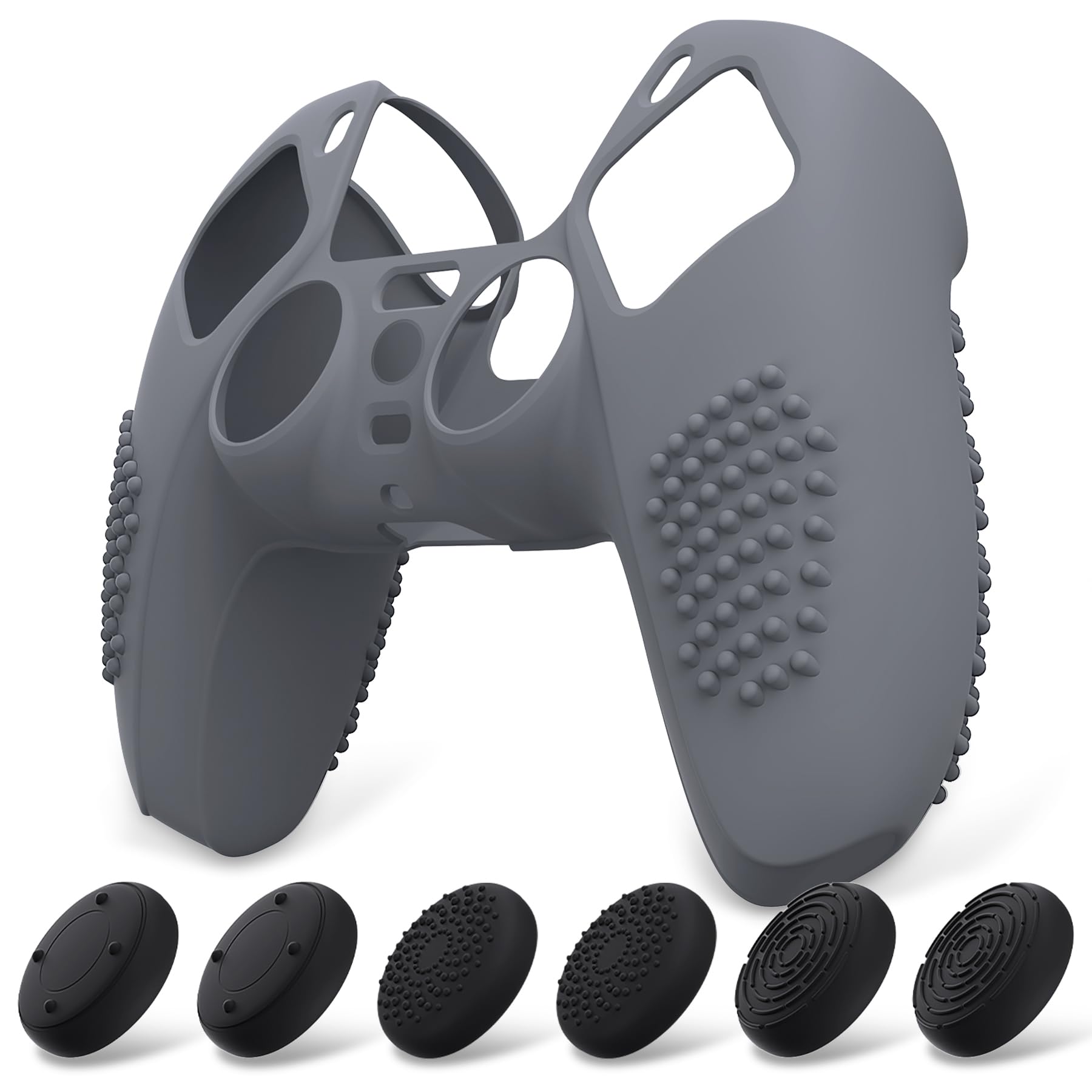 

eXtremeRate Protective Cover for Compatible with PlayVital PS5 Silicone Skin Case Ergonomic Soft Rubber for Compatible with PS5 Protective Case with