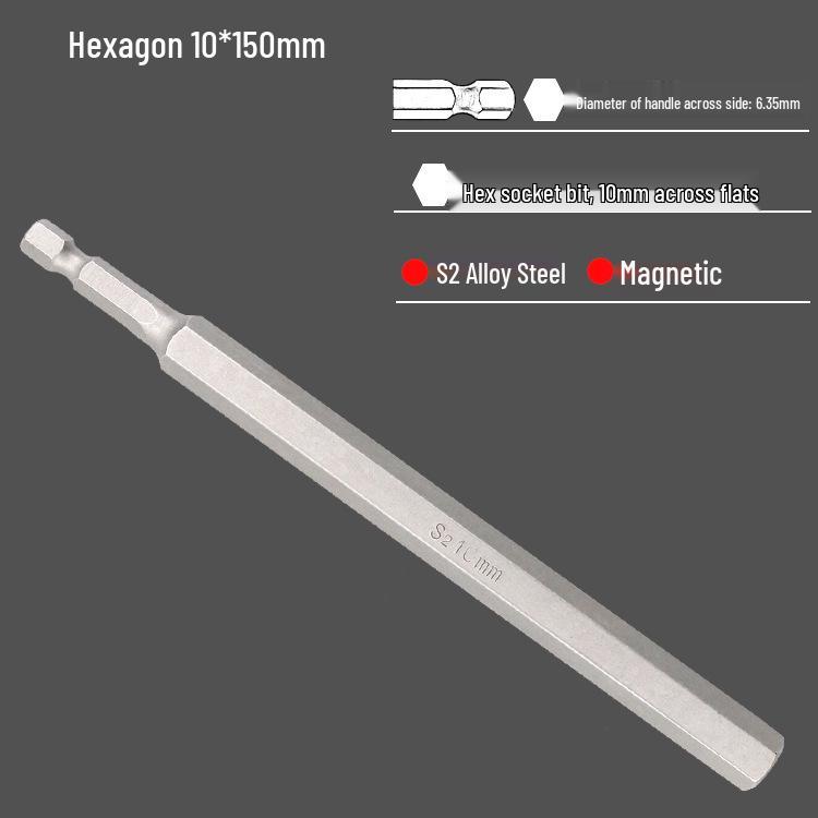 S2 Air Impact Hex Socket Bit Set, Pneumatic & Electric Screwdriver, 1/4 Strong Magnetic