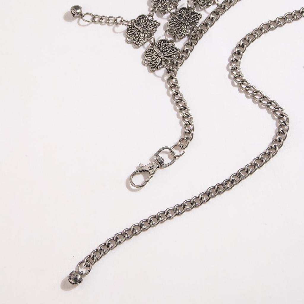 New Ladies' Multi-butterfly, Ancient Silver, Retro, Heavily Carved Bell, Belly Dance, Waist Chain, Ethnic Style, Bohemian