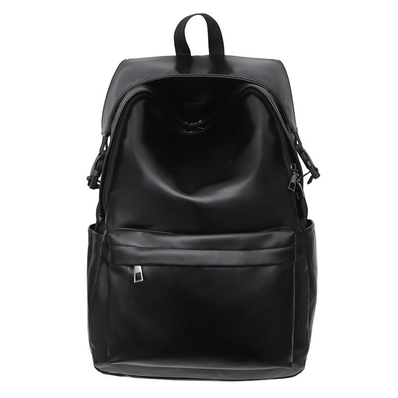 

Рюкзак для школьников, водонепроницаемый дорожный рюкзак из искусственной кожи чёрный