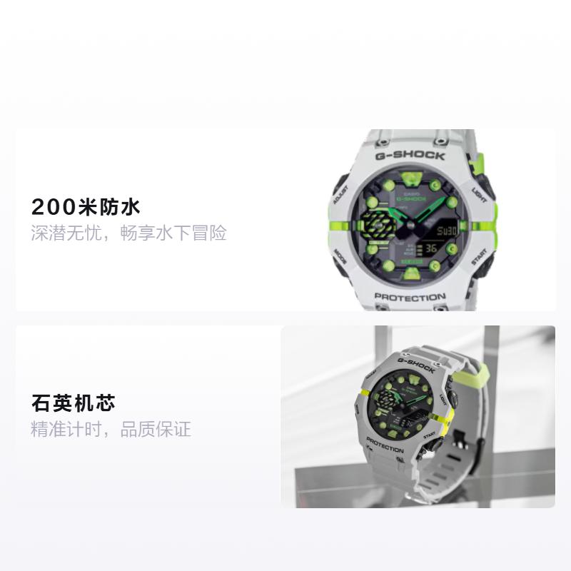 

CASIO GA-B001 series 200 meters waterproof, Quartz, resin strap, , same style for men and women, gray dial GA-B001MW-8AJF сірий колір