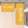 1Pcs Anti Fatigue Kitchen Rugs Yellow Kitchen Utensil Print Waterproof Non Slip Thick Cushioned Mat