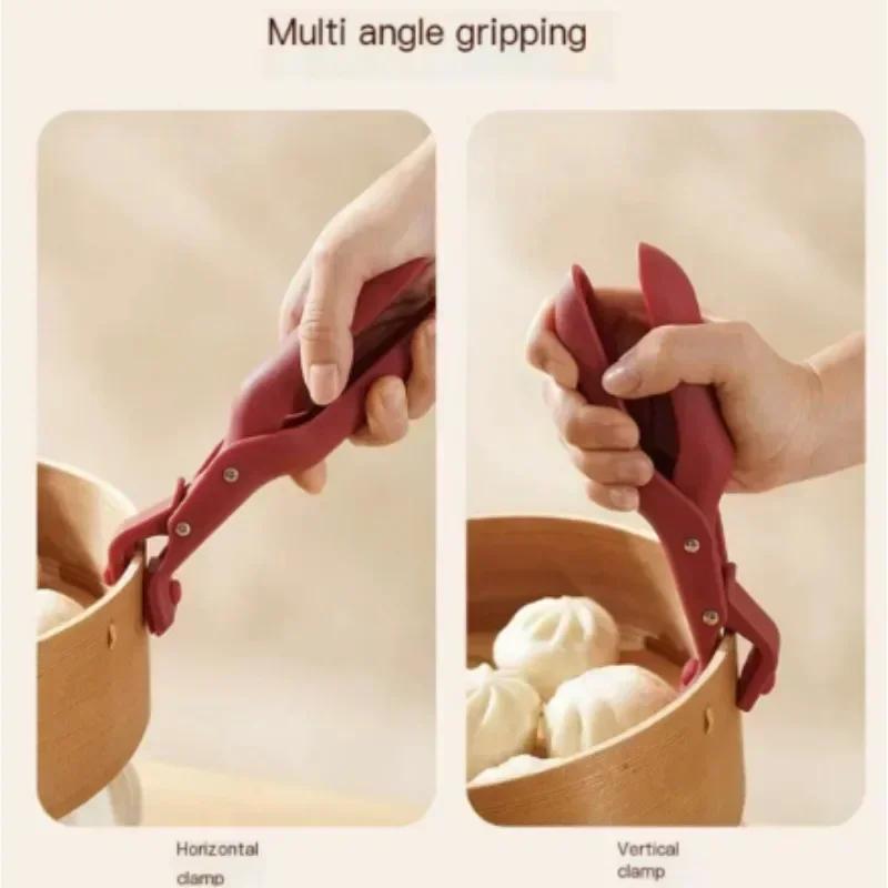 Anti skålding Brettholder Skålholder Multifunksjonell Brettholder Anti Slip Creative Home Kitchen Silikon Anti Scalding Clip