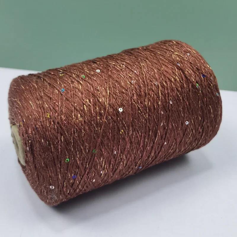 Glitter Mulberry Silk Cotton Thread 500g/Roll Glitter Bead Silk Lace Thread Soft Silky Spring/summer DIY Hand-woven Thread